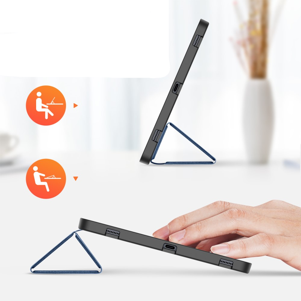 Samsung Galaxy Tab S8  Plus / Tab S7 FE 5G / Tab S7  Plus Tasche Smart Cover Hülle Stoff Design mit S-Pen Halterung - Dunkelblau