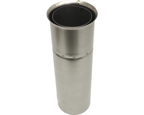 Dubbelwandige rookgasafvoer Ø120 mm 400 mm inkortbaar, blanke afwerking