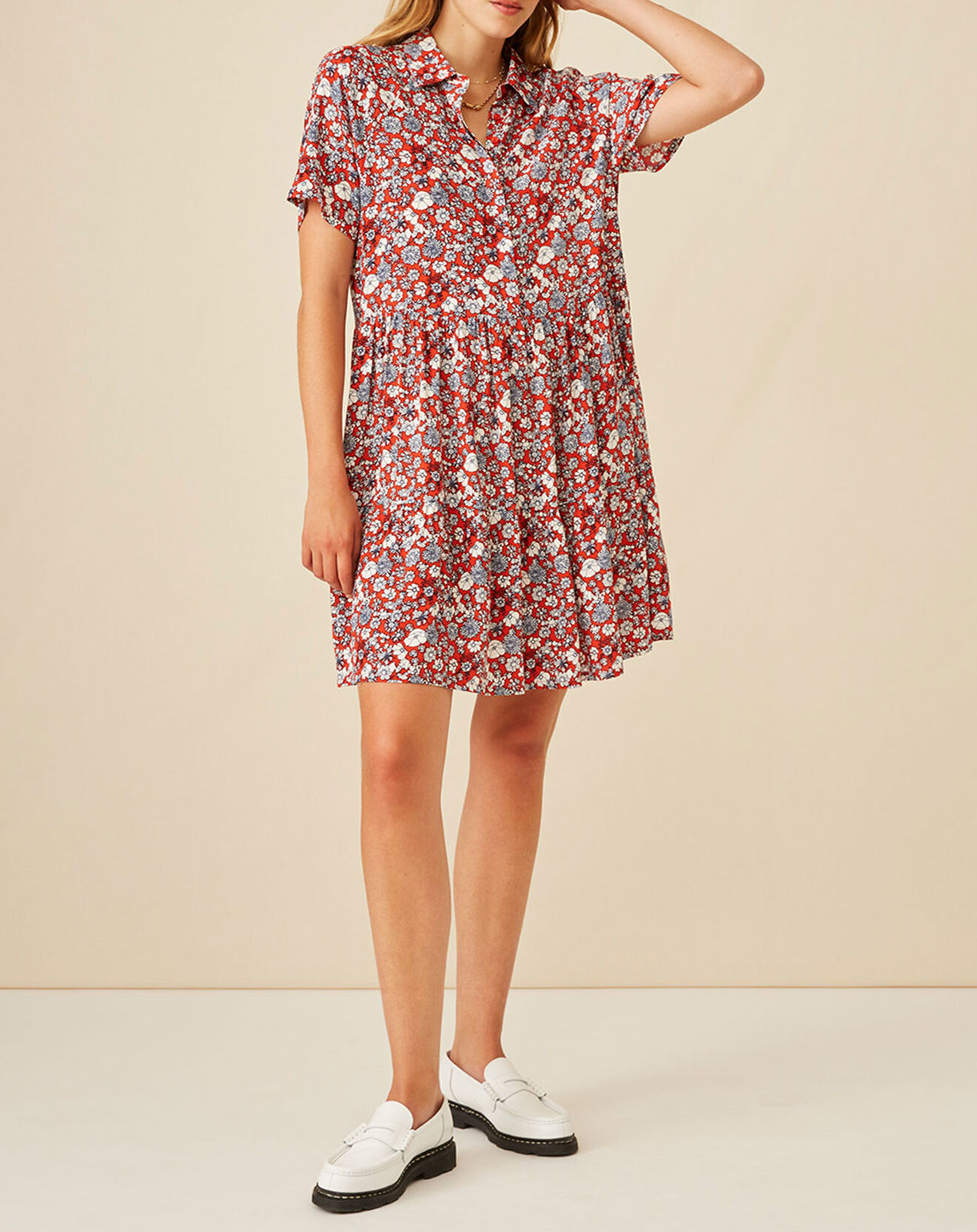 Harris Wilson Robe Even imprimée marguerite vermillon