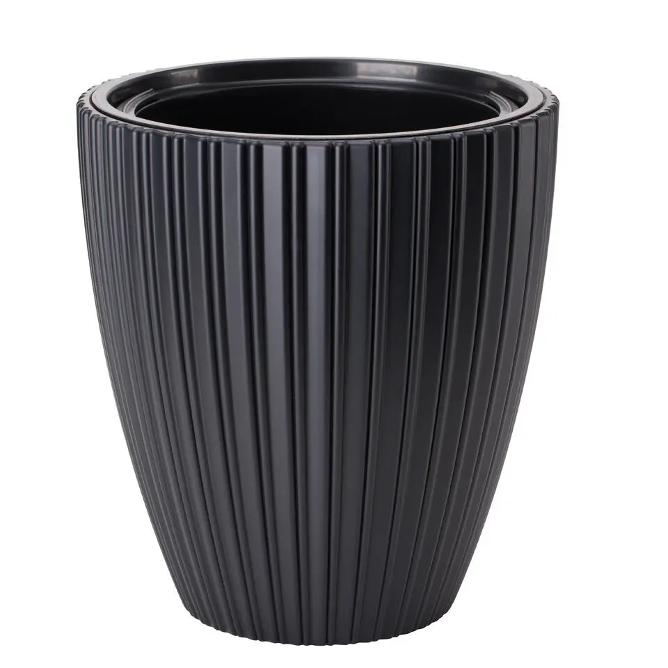 Form Plastic Plantenpot/bloempot - kunststof - zwart - 40 x 42 cm