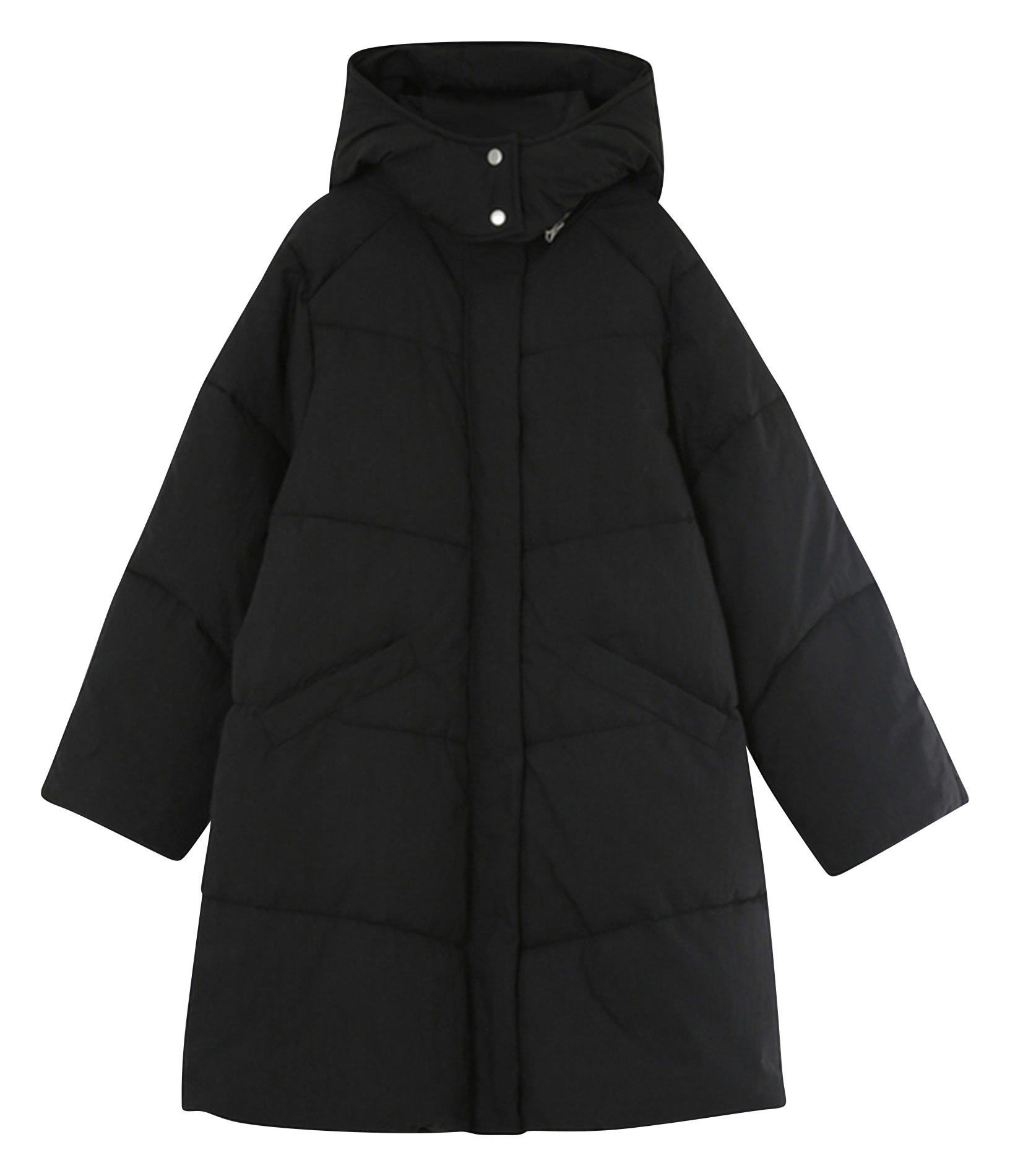NORTH - Manteau col montant en coton mélangé | Noir