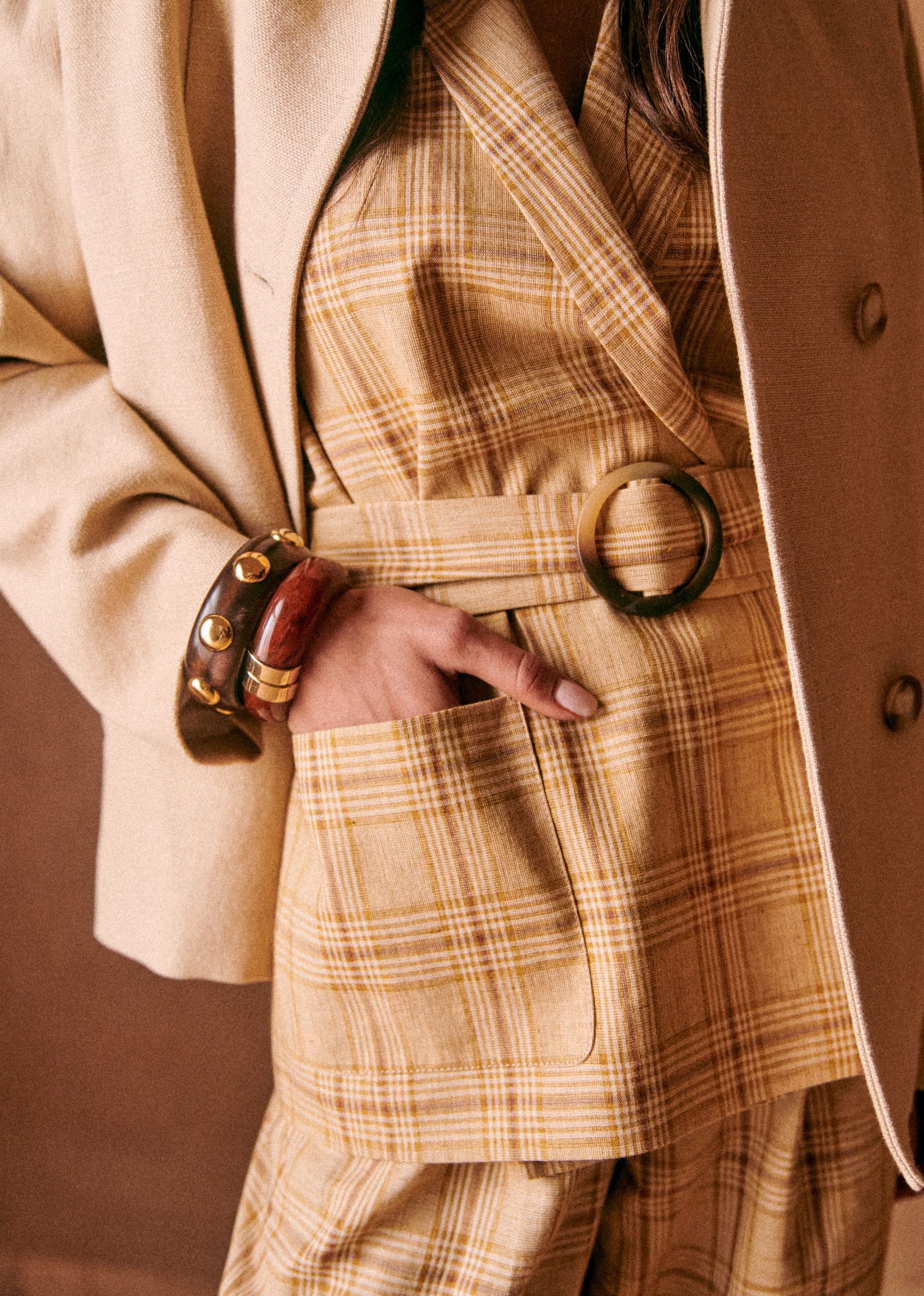 Veste Antonina - Carreaux Ocre - E-SHOP/VESTES 5905731