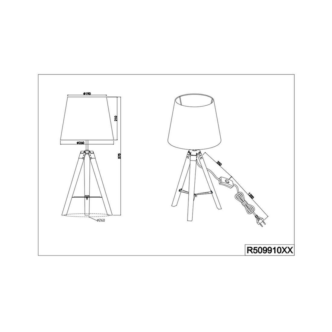 Reality Tischleuchte Tripod 40 Watt / E27