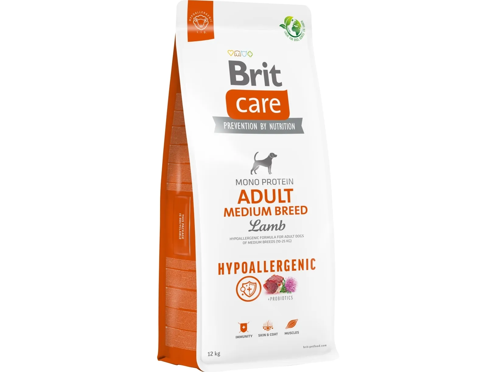 Brit Care Dog Hypoallergenic Adult Medium Breed, Lamb, 12 kg