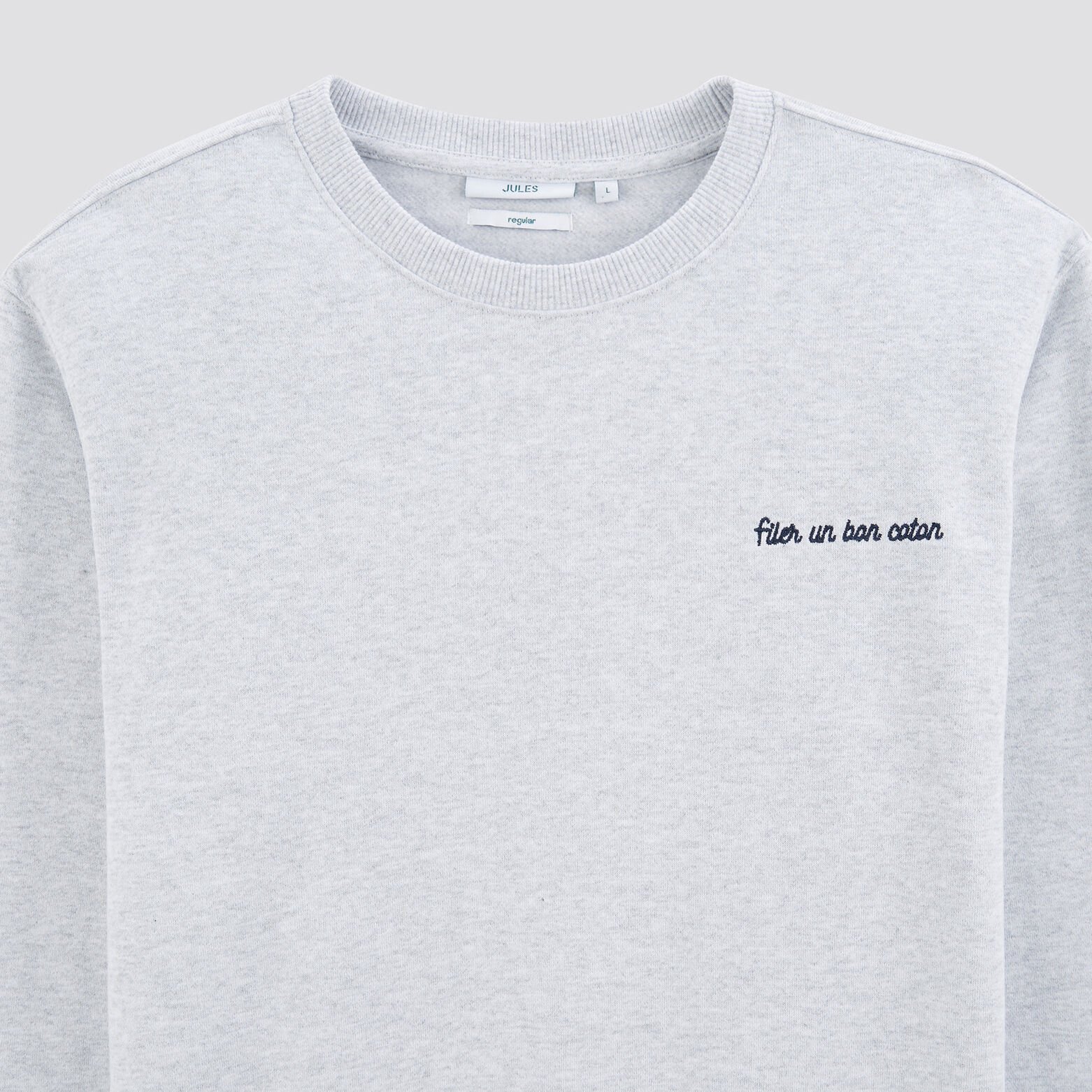 Sweat à col rond 100 % recyclé Gris clair