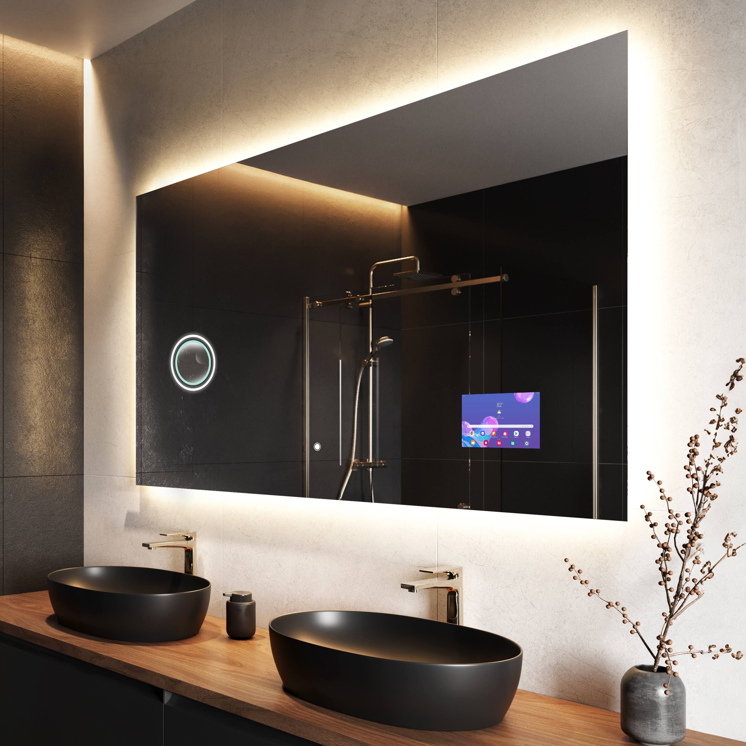 artforma Rechteckig Badspiegel mit LED Beleuchtung Wandspiegel Badezimmerspiegel spiegel mit Beleuchtung spiegel L58