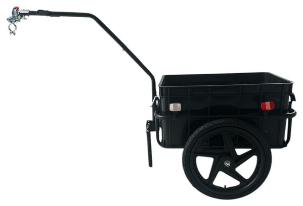 Remorque vélo 70L Bagages Remorque vélo avec caisse Trolley   Réflecteurs - Noir