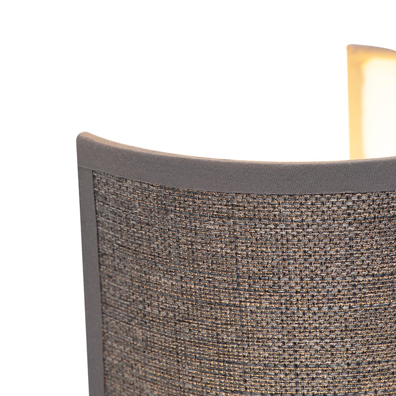Moderne wandlamp grijs - Simple Drum Jute