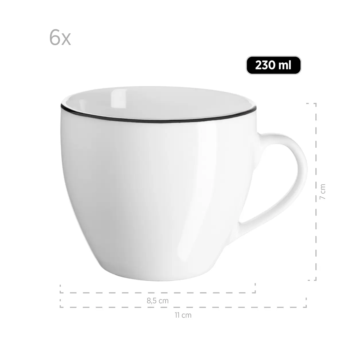 Kaffeeservice 18tlg. ENNA schwarz,weiss