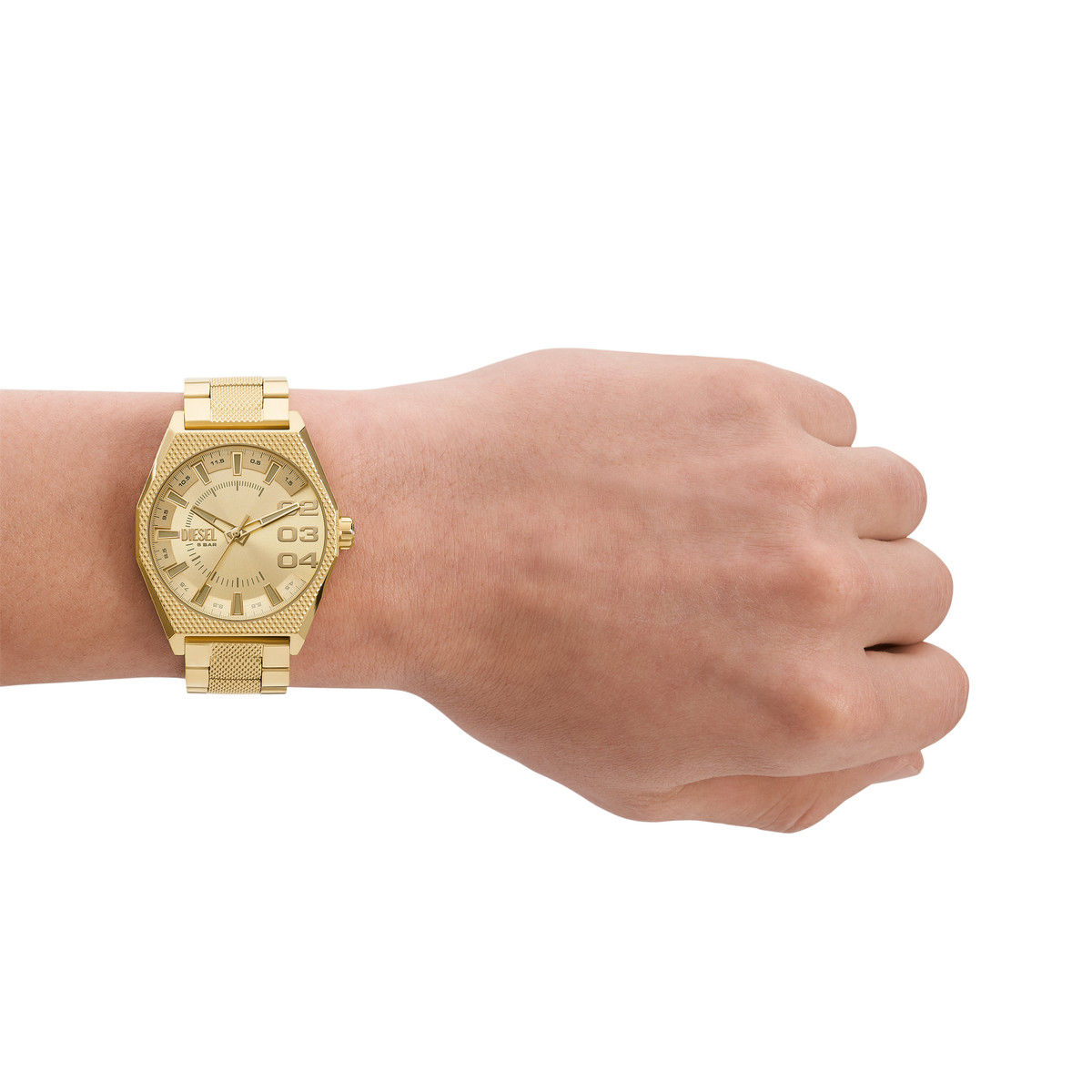 Montre DIESEL scraper homme bracelet acier inoxydable doré