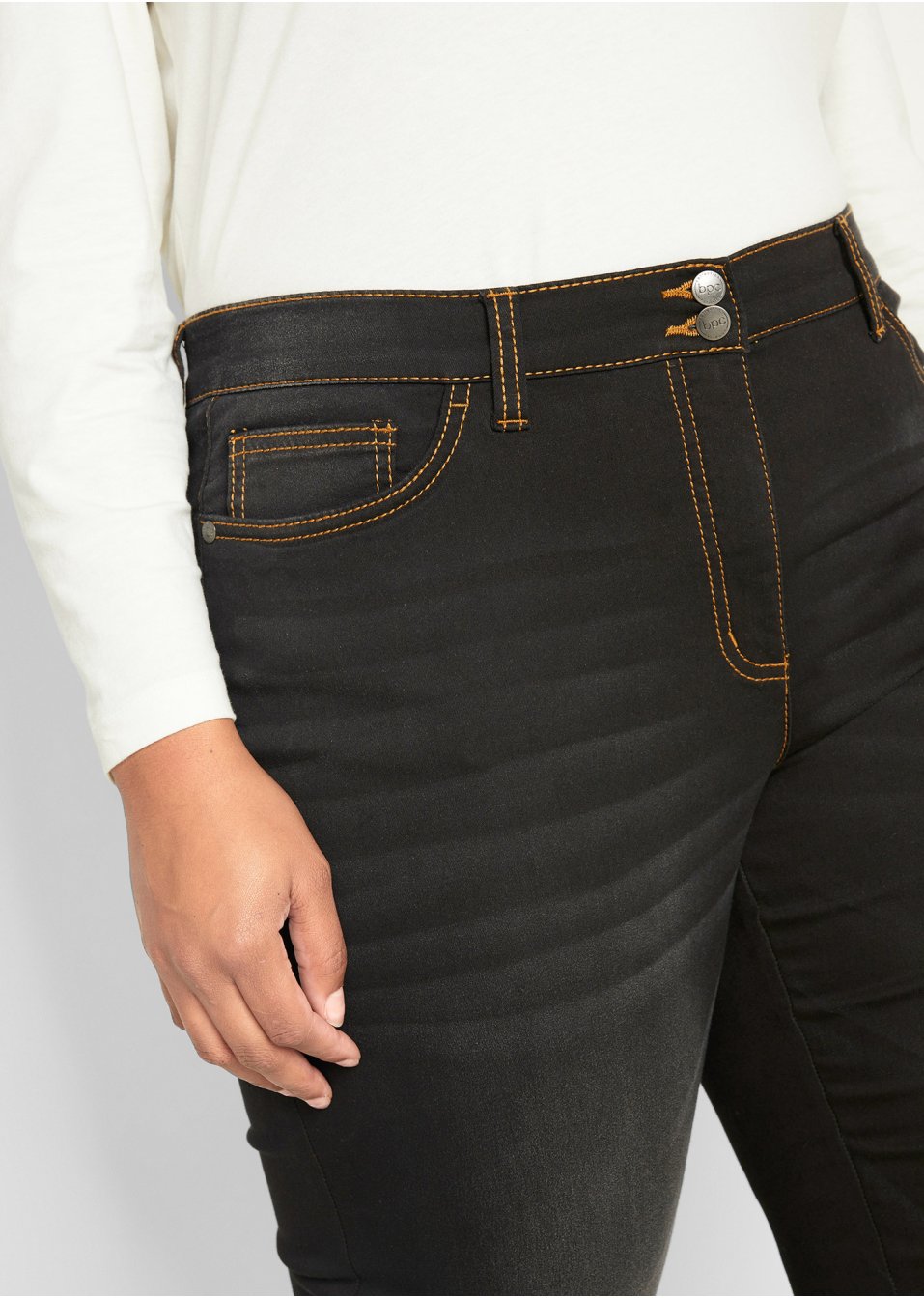Jean thermo avec effet push-up et taille confortable, Straight