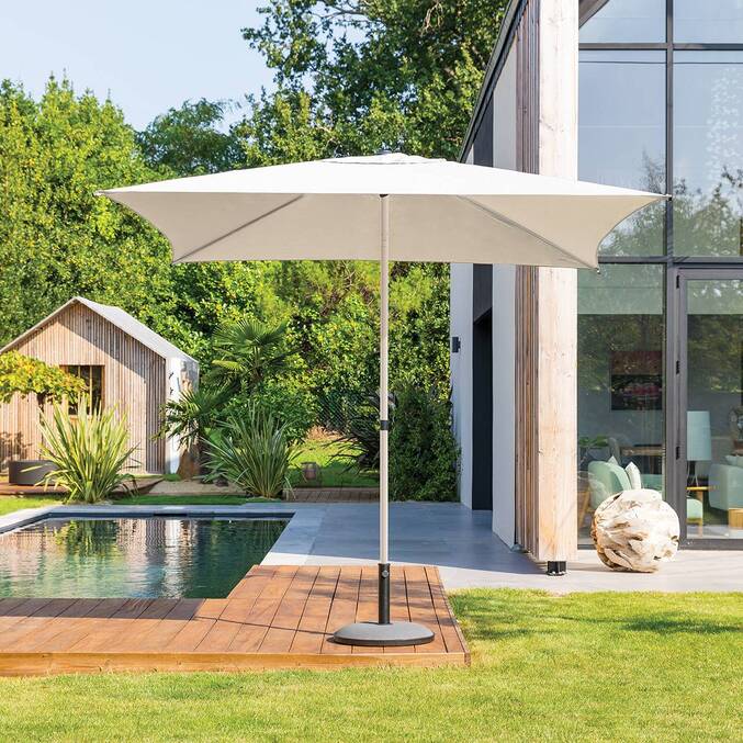 Parasol droit carré inclinable SOYA Argile / Blé