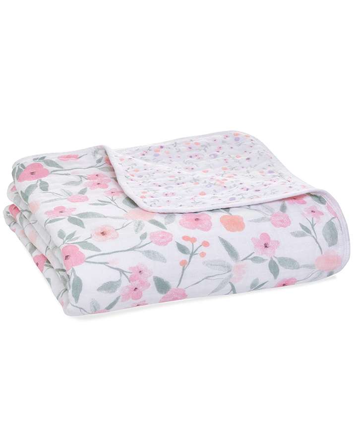 Schmusedecke DREAM BLANKET – MA FLEUR (120x120) in rosa/weiß