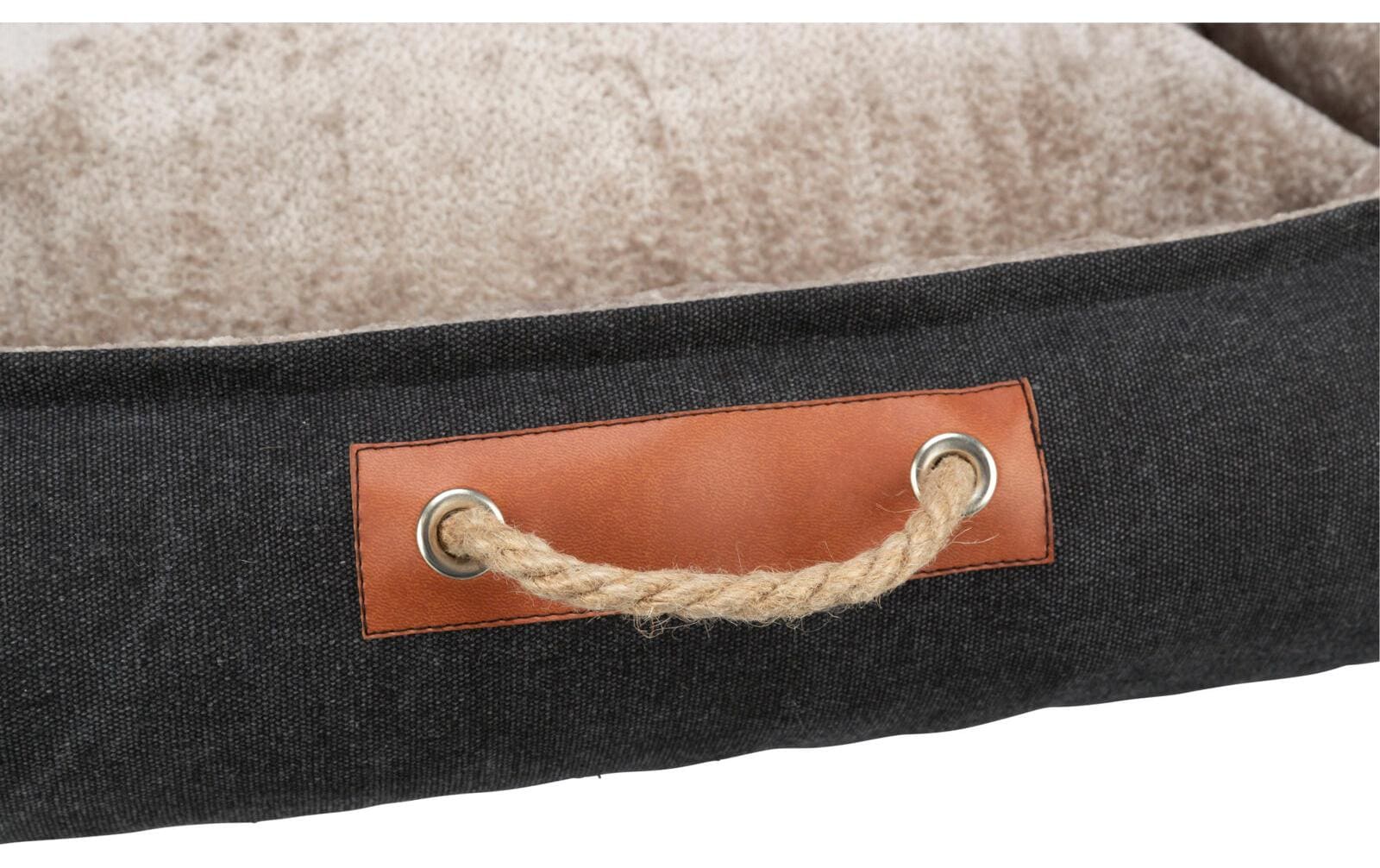Hunde-Bett BE NORDIC Föhr, 60 × 50 cm, Schwarz/SandHundebett