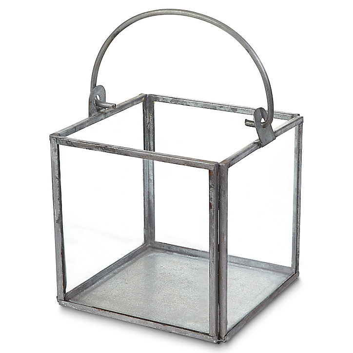 Photophore BLOOMA en acier et verre L.10 x l.10 x H.11 cm
