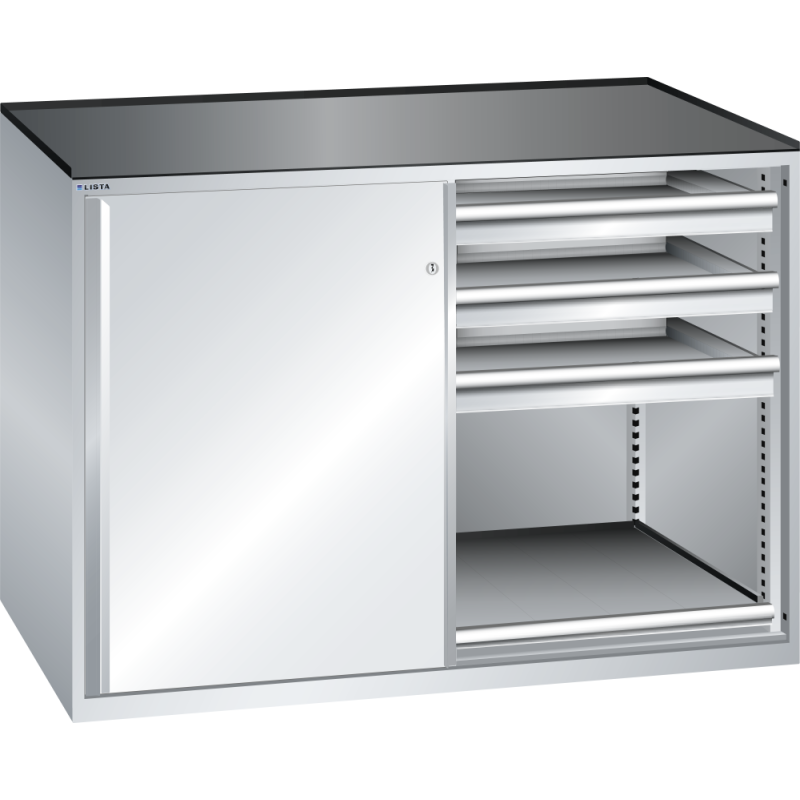 Armoire à portes coulissantes Lista 2x36x27E - 2 rayons extensibles - charge 200 Kg