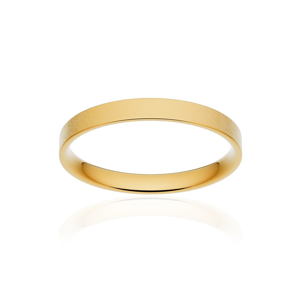 Alliance or 375 jaune givré ruban plat confort 2,5mm