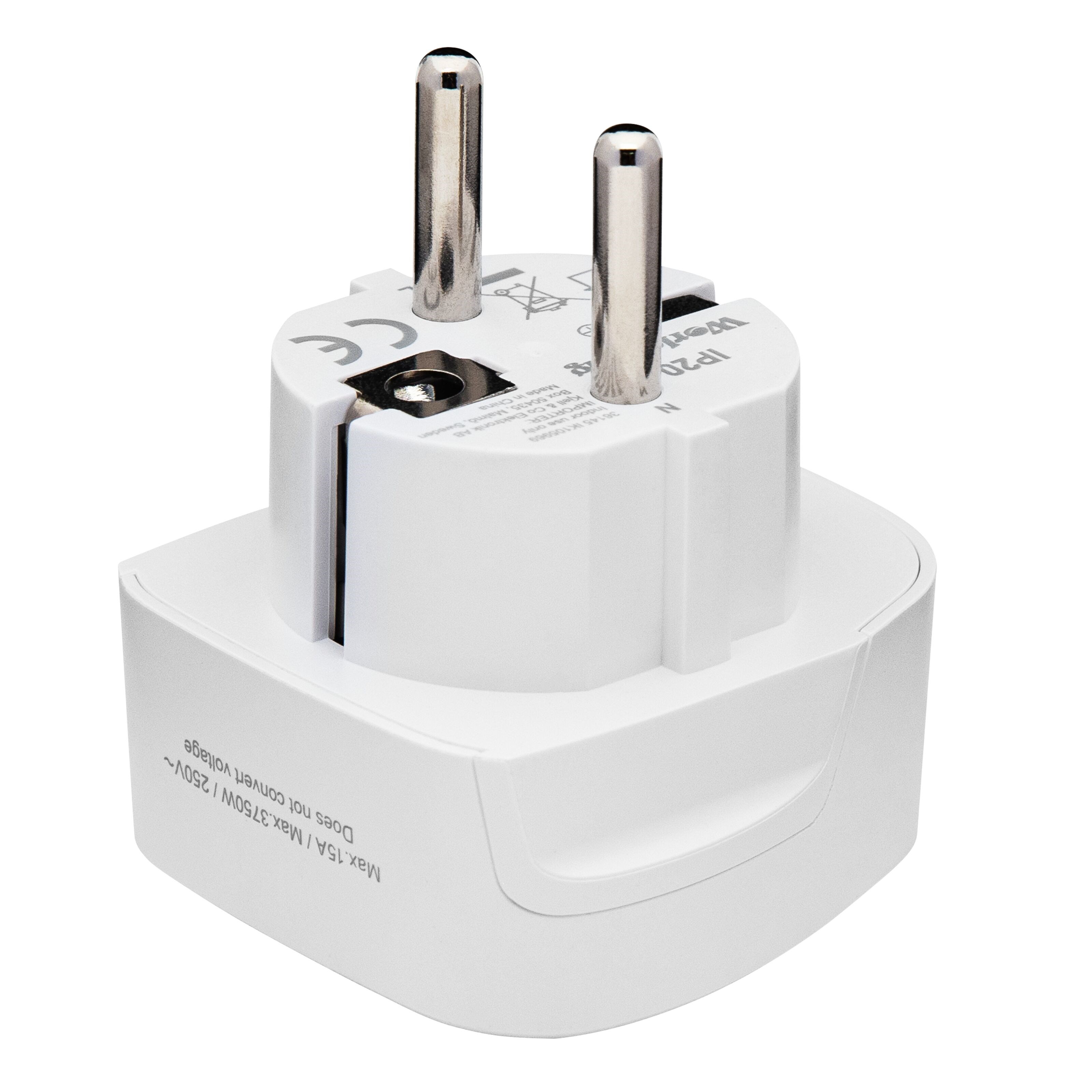Luxorparts Jordet universalreiseadapter til Norge