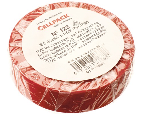 Cellpack PVC isolatietape, 19 mm breed, 25 m lang, rood