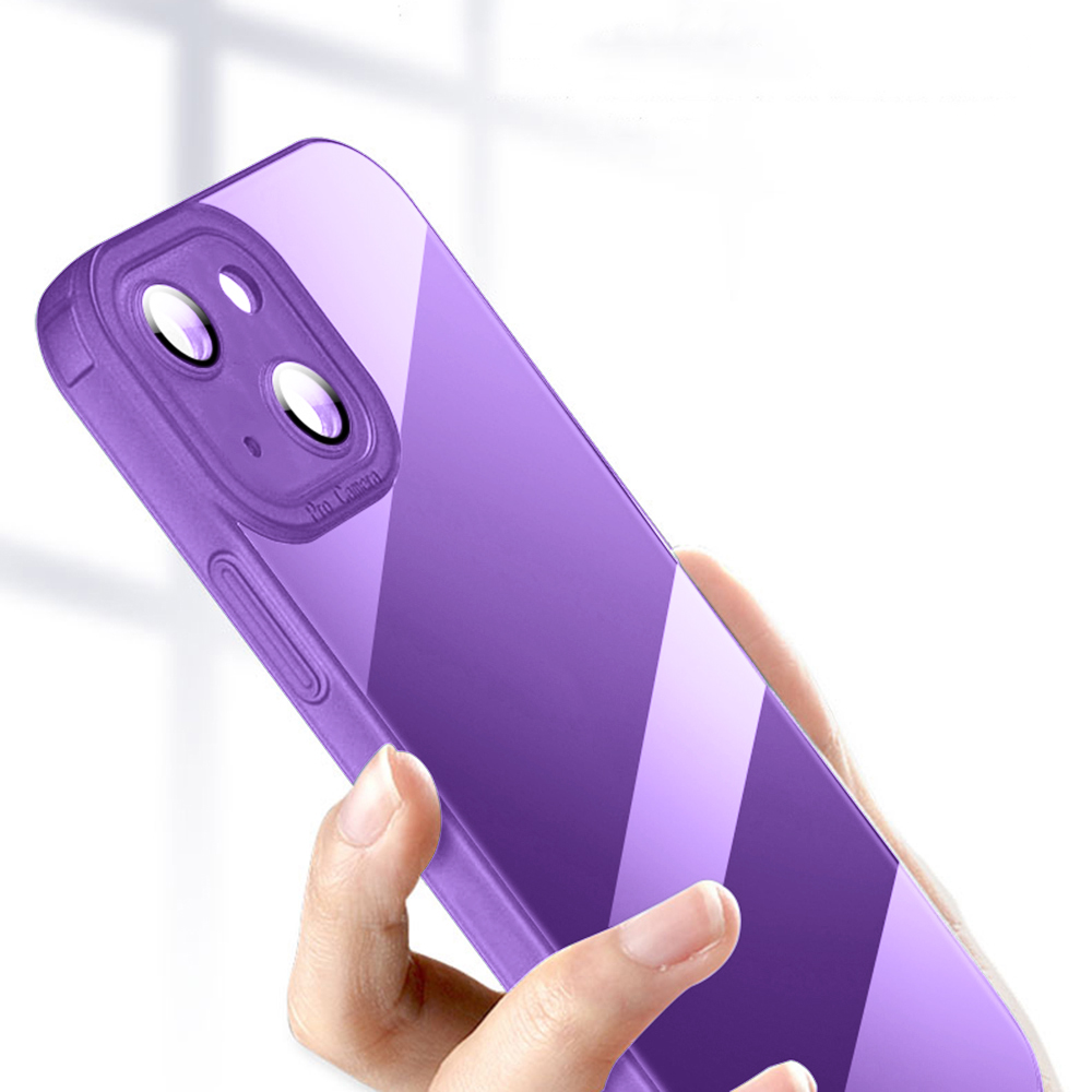 iPhone 13 Gummi Hülle Air Cushion Fallschutz - Lila / Transparent