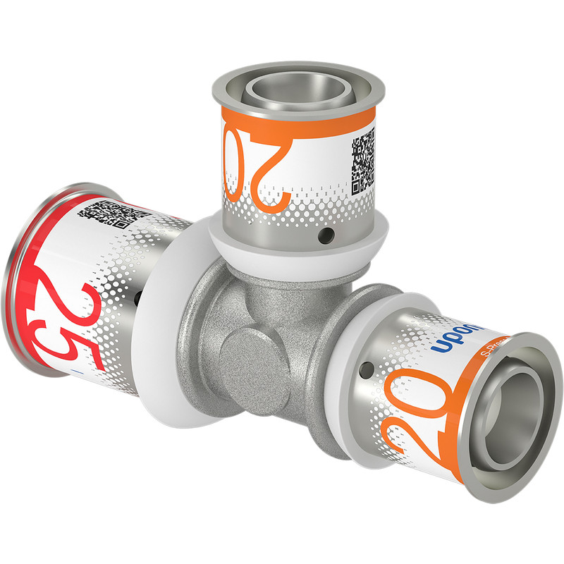 Uponor S-Press Plus pers T-stuk verloop 25x20x20mm
