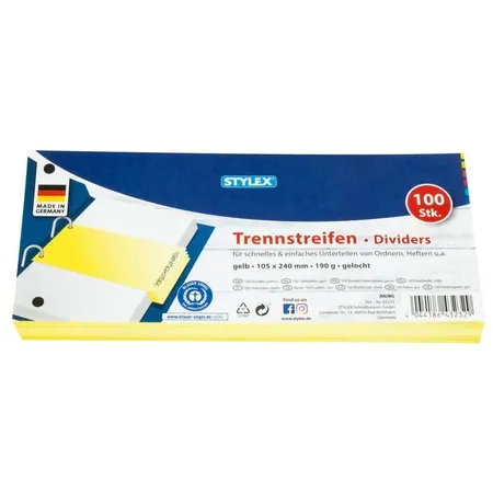 Stylex Trennstreifen, gelb, 100 Stück, 190g