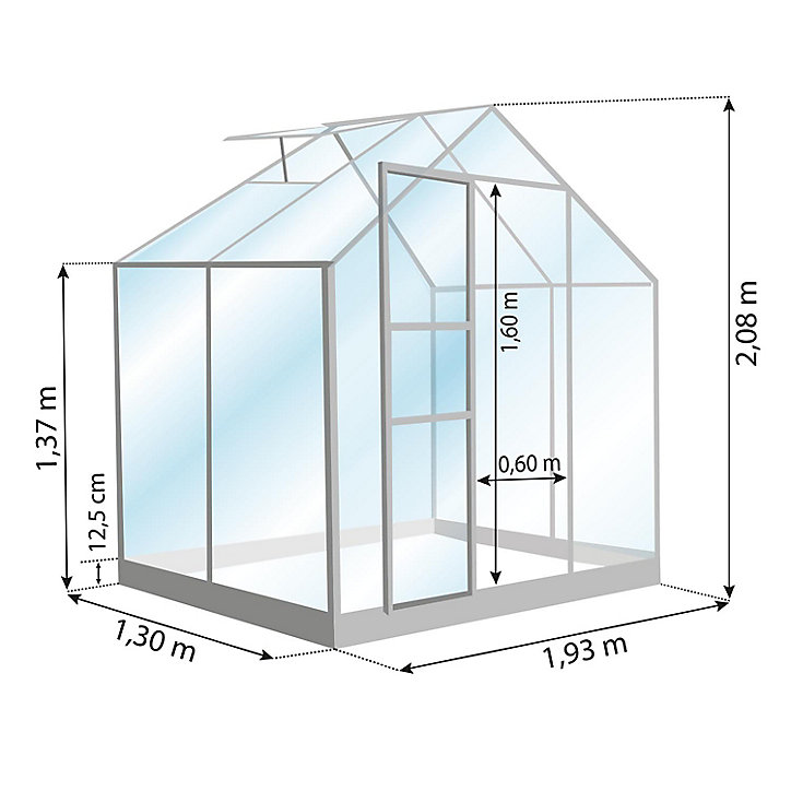 Serre en verre Lams Allium anthracite 2,50m²