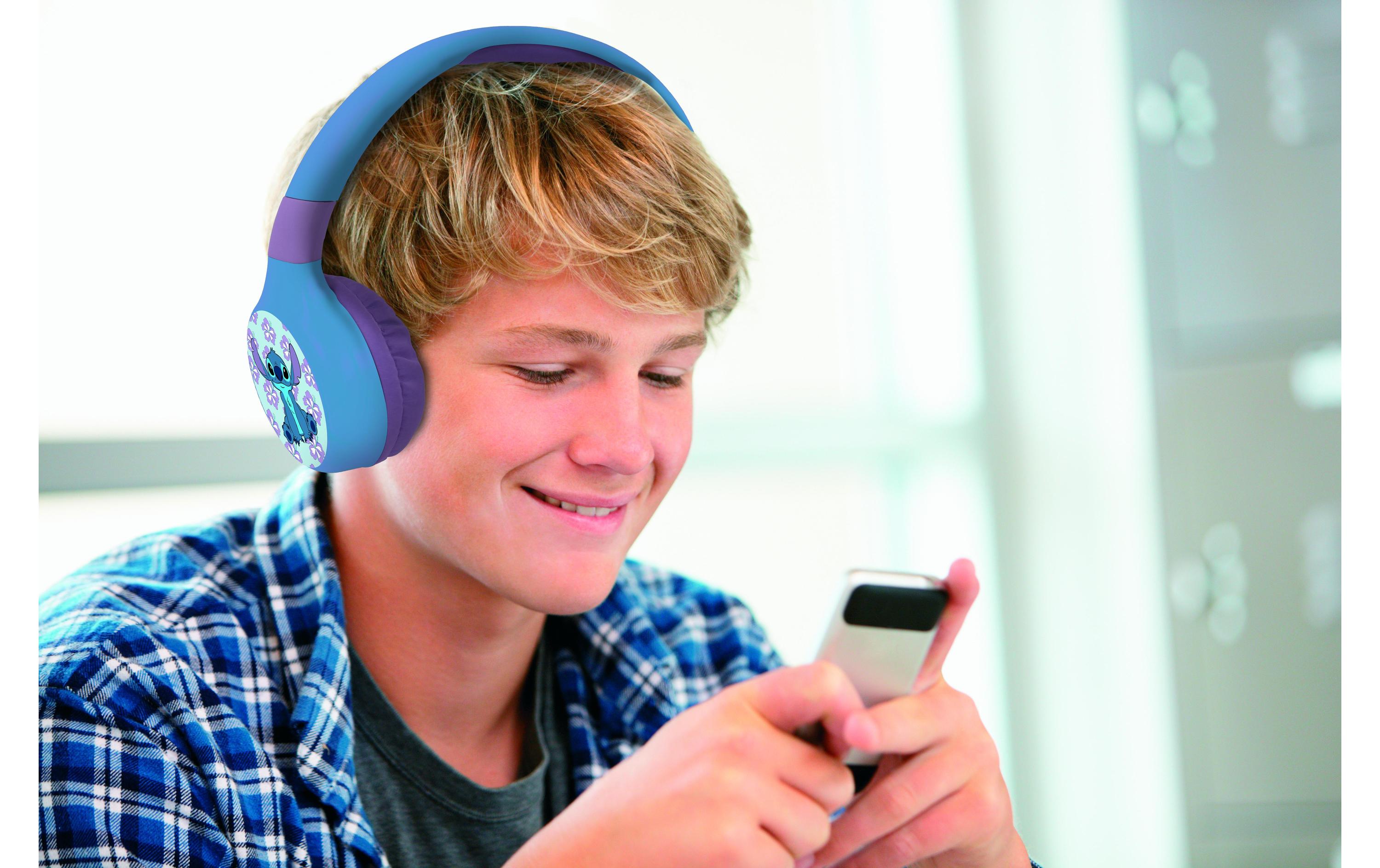2-in-1-Bluetooth/Kabel-Kopfhörer Stitch BlauZusammenklappbare Bluetooth- und Kabelkopfhörer im 3D-Design