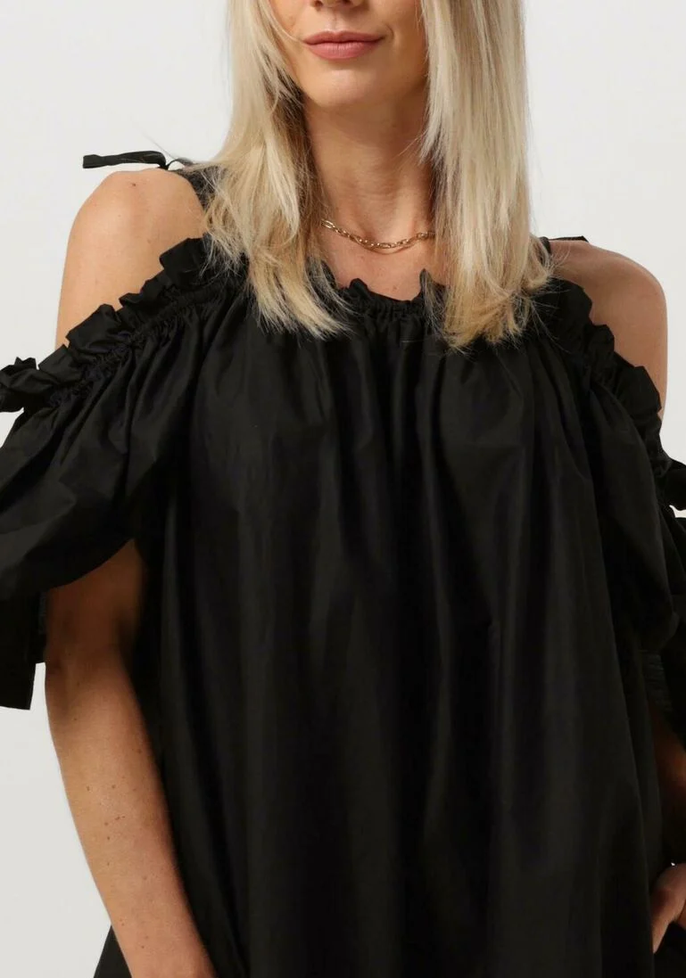 OBJECT zwarte object midi jurk objcarla s/s dress 127
