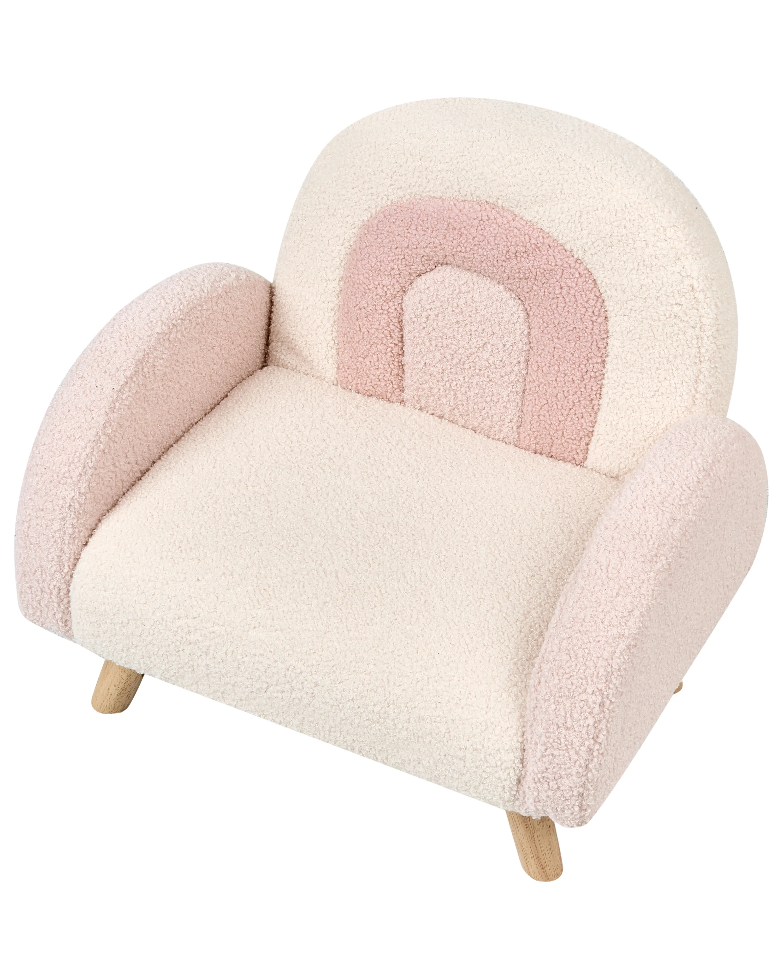 Kinderfauteuil Regenboog OMBO Bouclé Pastelroze