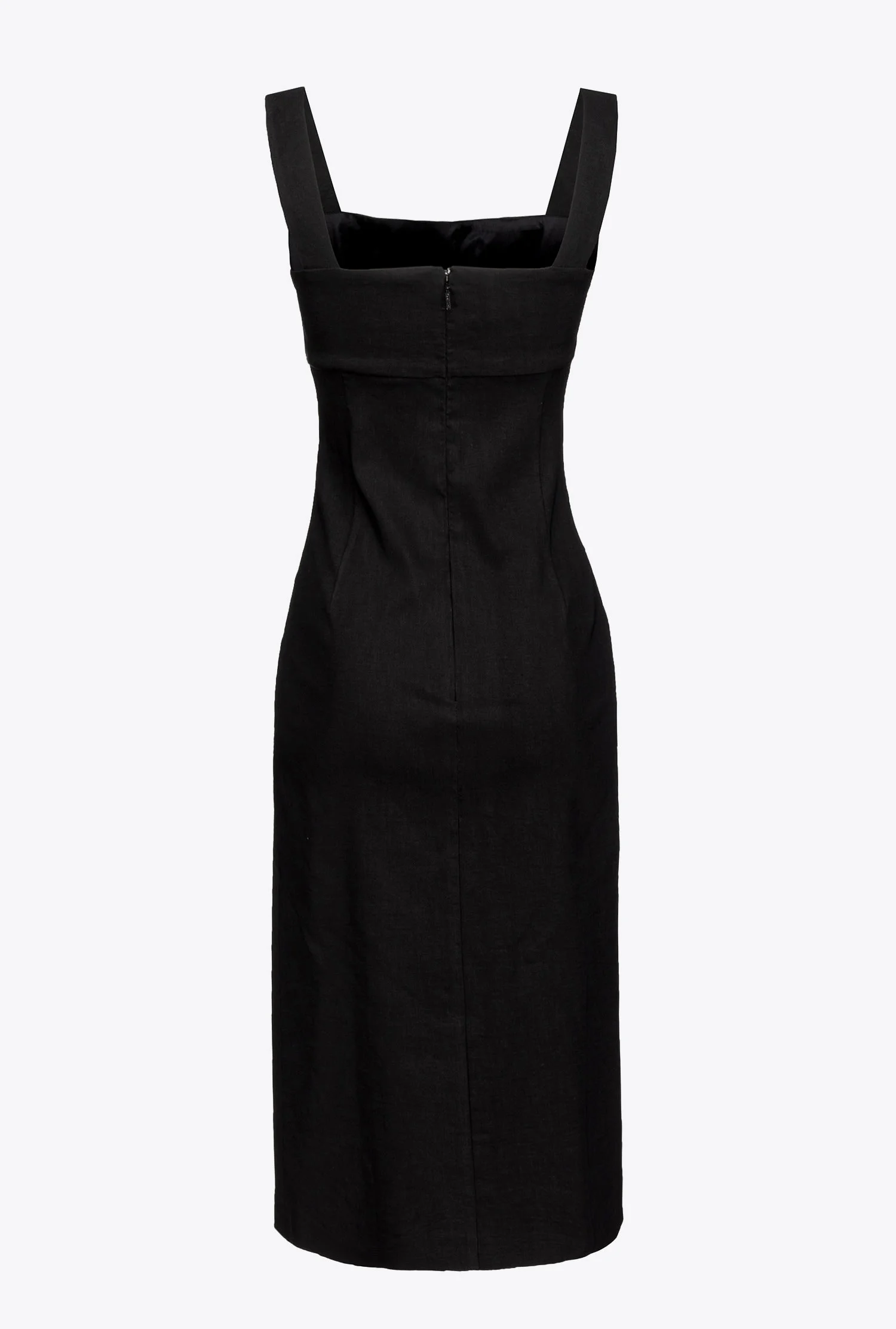 Robe mi-longue stretch | Noir