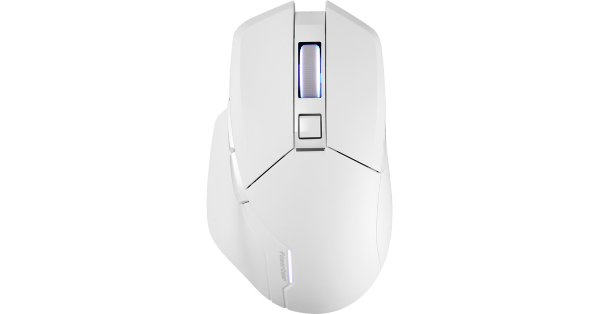 PowerColorALPHYN AM10 Wireless Gaming Mouse  (Wit, 100 - 26000 DPI, 8K, RGB, USB / 2.4G / Bluetooth 5.2)