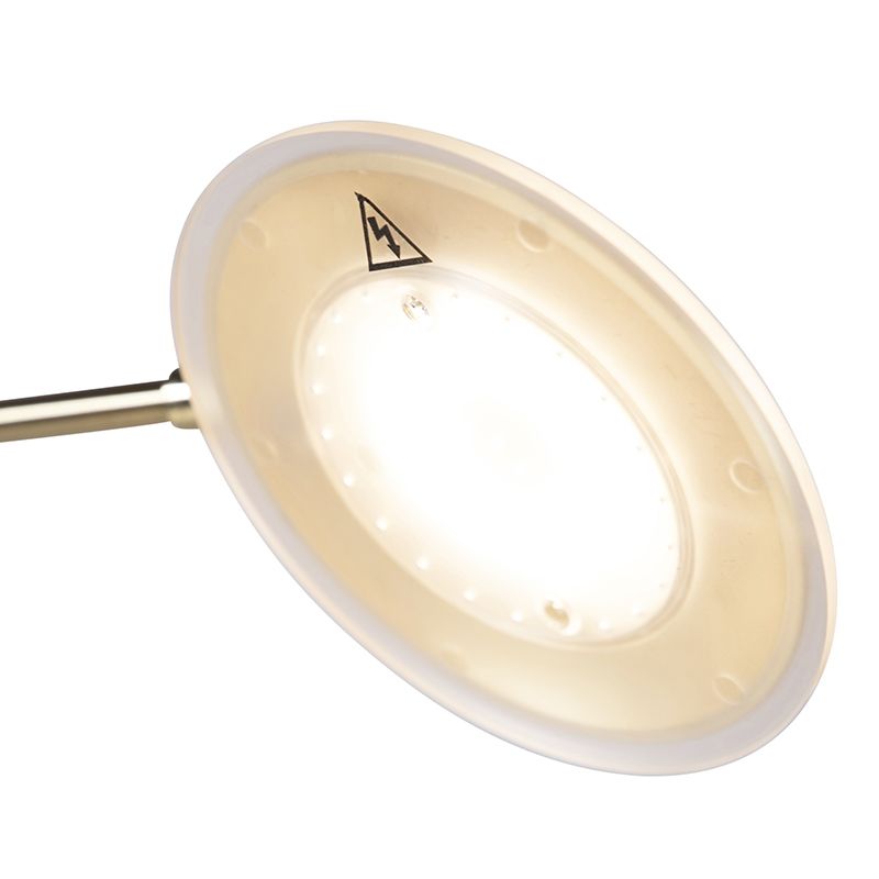 Vloerlamp goud met leesarm incl. LED en USB-poort - Sevilla