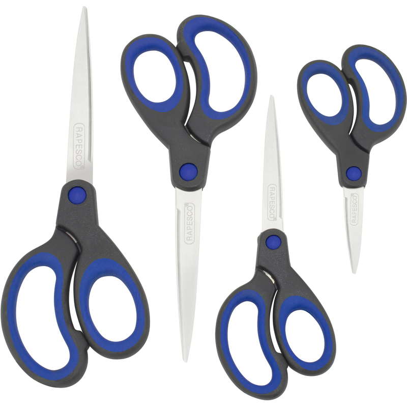 Rapesco Scheren-Set Softgrip, 13.3/16.5/19.8/21.5 cm