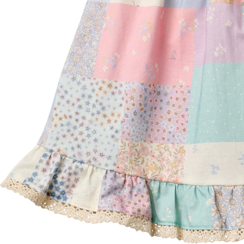 Køb Wheat Patchwork Flowers Kjole Ruffle Ayla