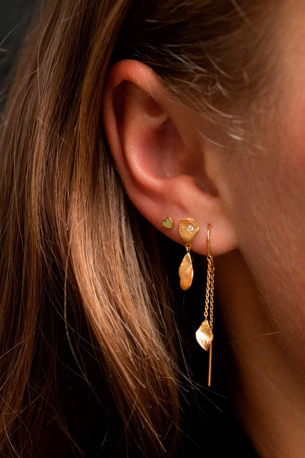 Stine A Clear Sea Earring With Stone Goldenen