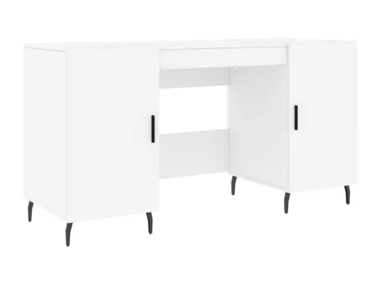 Bureau blanc 140x50x75 cm bois d'ingénierie