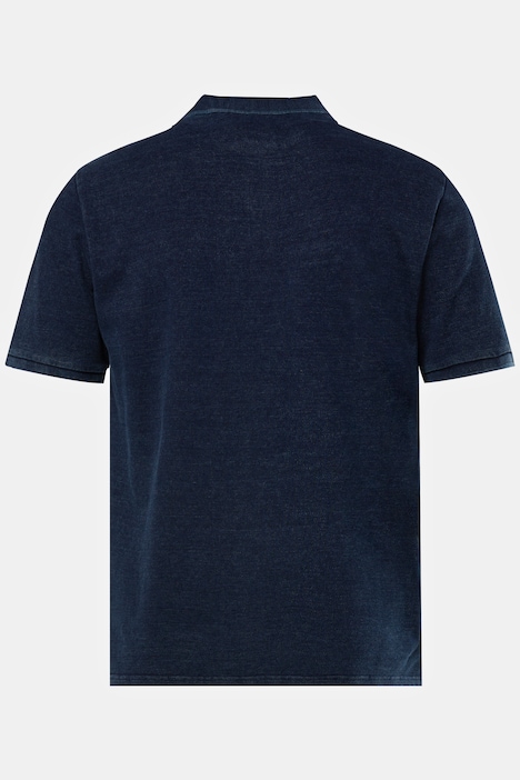 Poloshirt, Halbarm, Piqué, Vintage Indigo Look, bis 8 XL