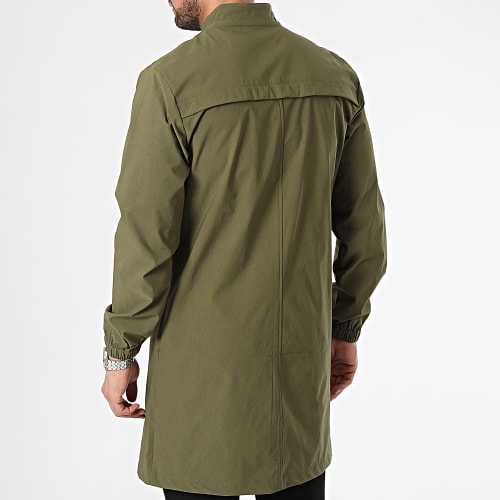 Veste Zippée Longue Vert Kaki