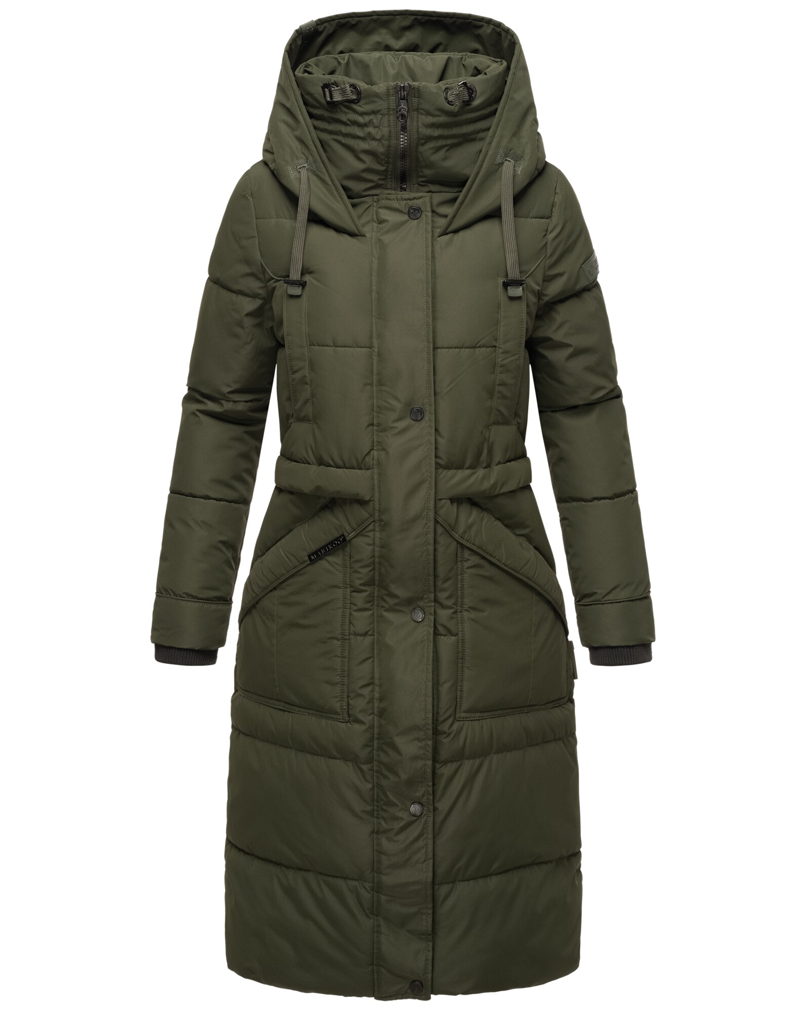MARIKOO Damen Winter Steppmantel Stepp Jacke Mantel Parka warm mit Stehkragen & Kapuze Ayumii