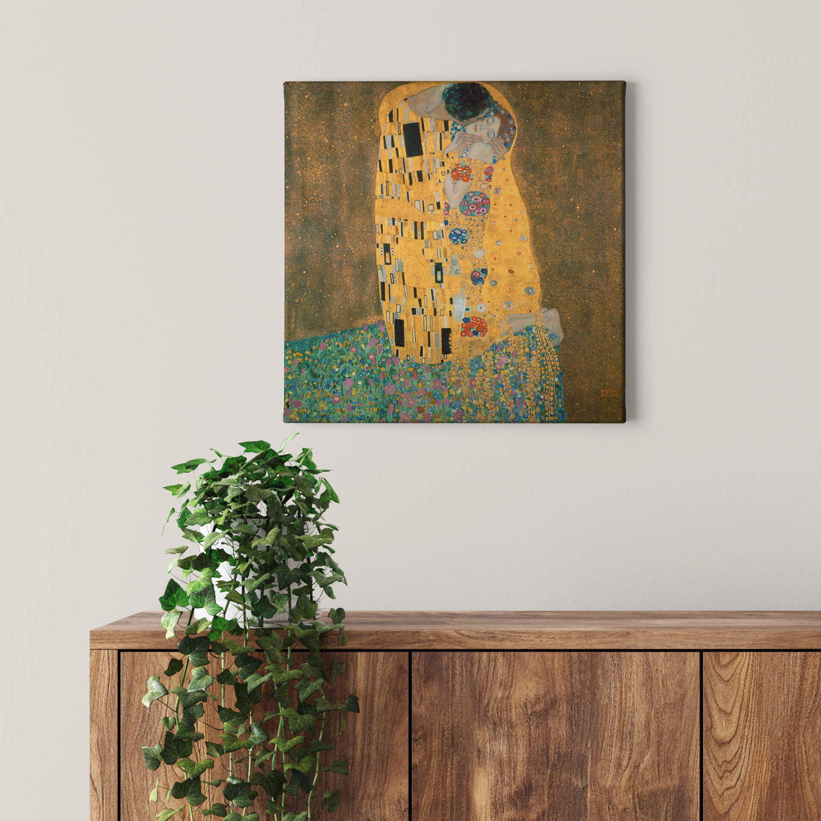 Leinwandbild DER KUSS - Klimt - 50x50 cm