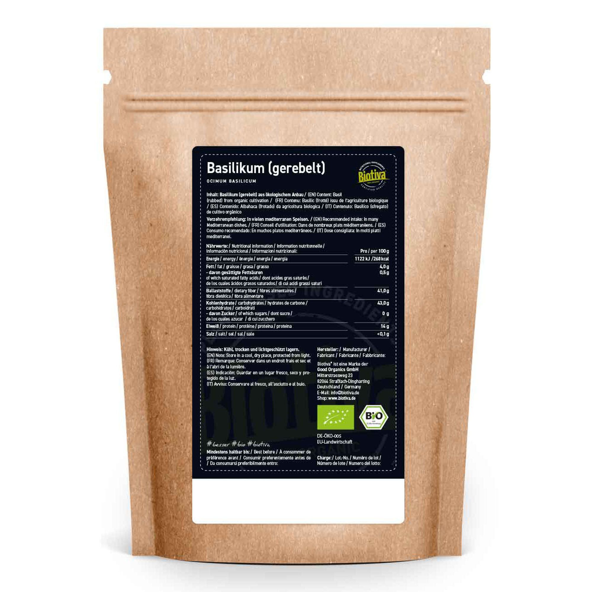 Biotiva Basilikum gerebelt Bio