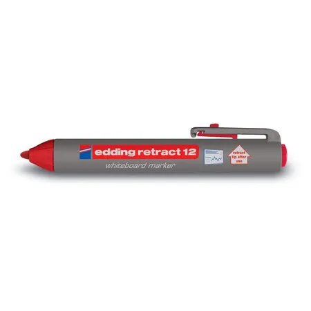 edding 12 Retract Whiteboardmarker, 1.5-3mm, rot