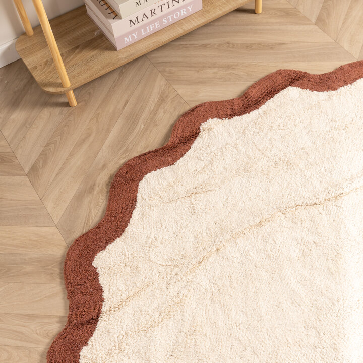 Rond Wasbaar vloerkleed - Hazy Bruin/Creme