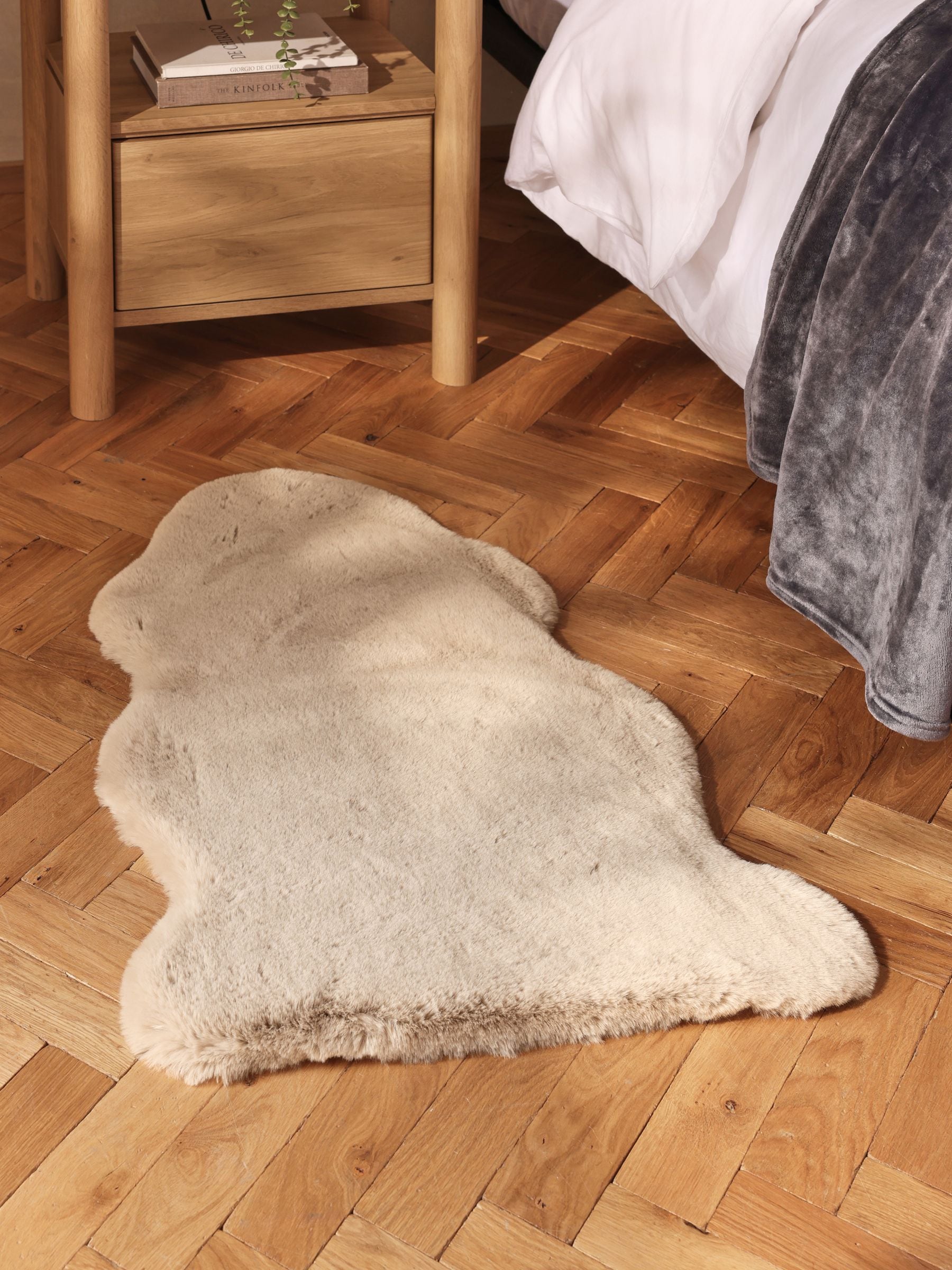 Pluche vloerkleed van imitatiebont