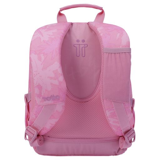 Mochila Escolar Totto Rosa com Estampa de Palmeiras (Tempera)