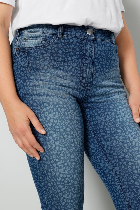 Jeans, Slim Fit, Animalprint, 5-Pocket