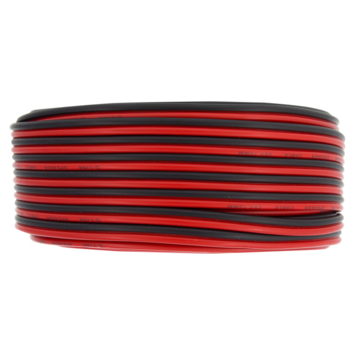 Q-Link luidsprekersnoer 2x0.75mm 25 meter rood/zwart