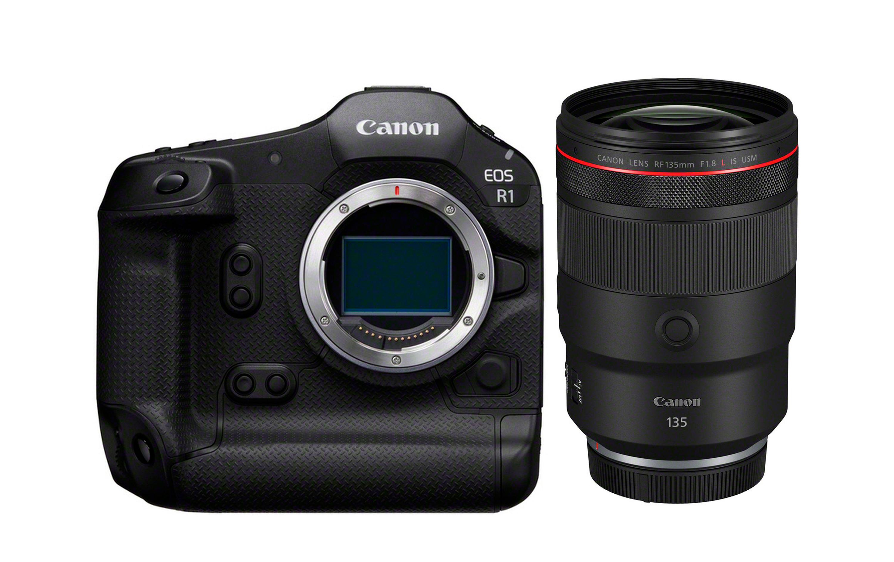 Fotokamera EOS R1 Kit RF 135 mm F/1,8 L IS USM<br>Leistungsstarke Kamera, geeignet für Sport-, Nachrichten- und Action-Aufnahmen inklusive Objektiv