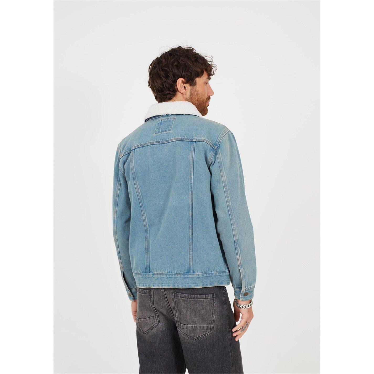 Brave Soul Denim Jacket With Detchable Borg Collar